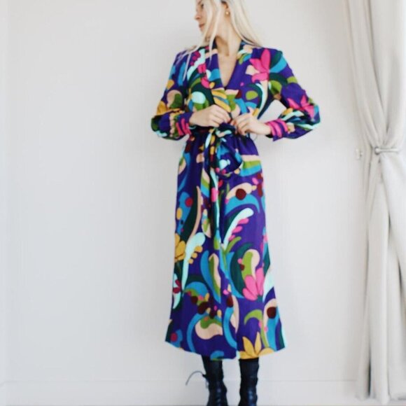 INC International Concepts Printed Duster Jacket Wrap Dress‎ Size XL - Picture 1 of 10